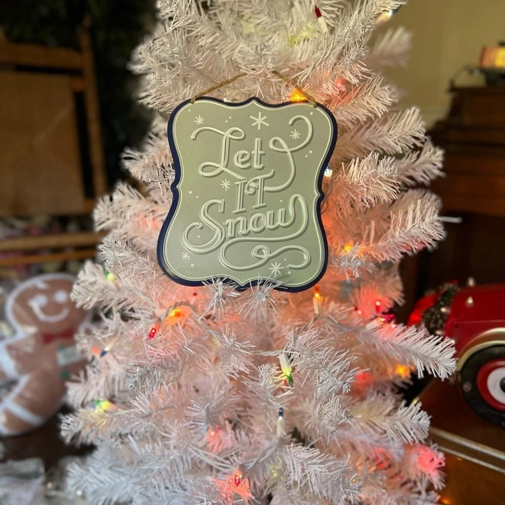 Large Vintage Let it Snow Christmas Christmas Ornament